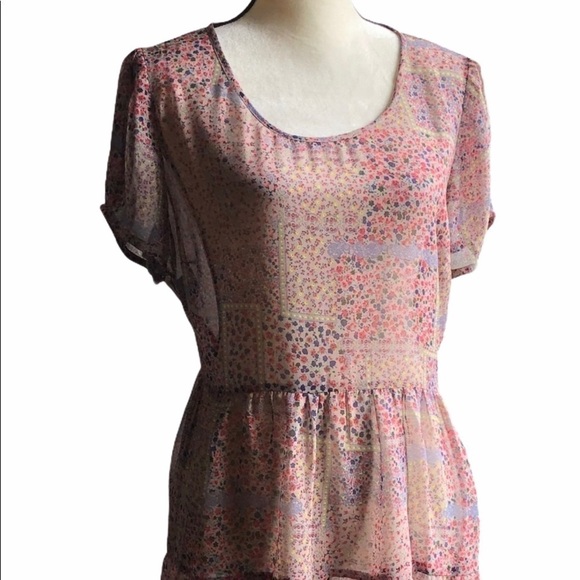 SHEER FLORAL TOP-SZ 14-LABEL BE-NWOT - Picture 1 of 8